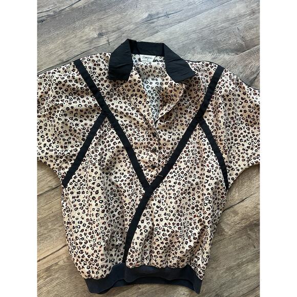 Vintage 80’s Leopard Polo Shirt M - Picture 3 of 3